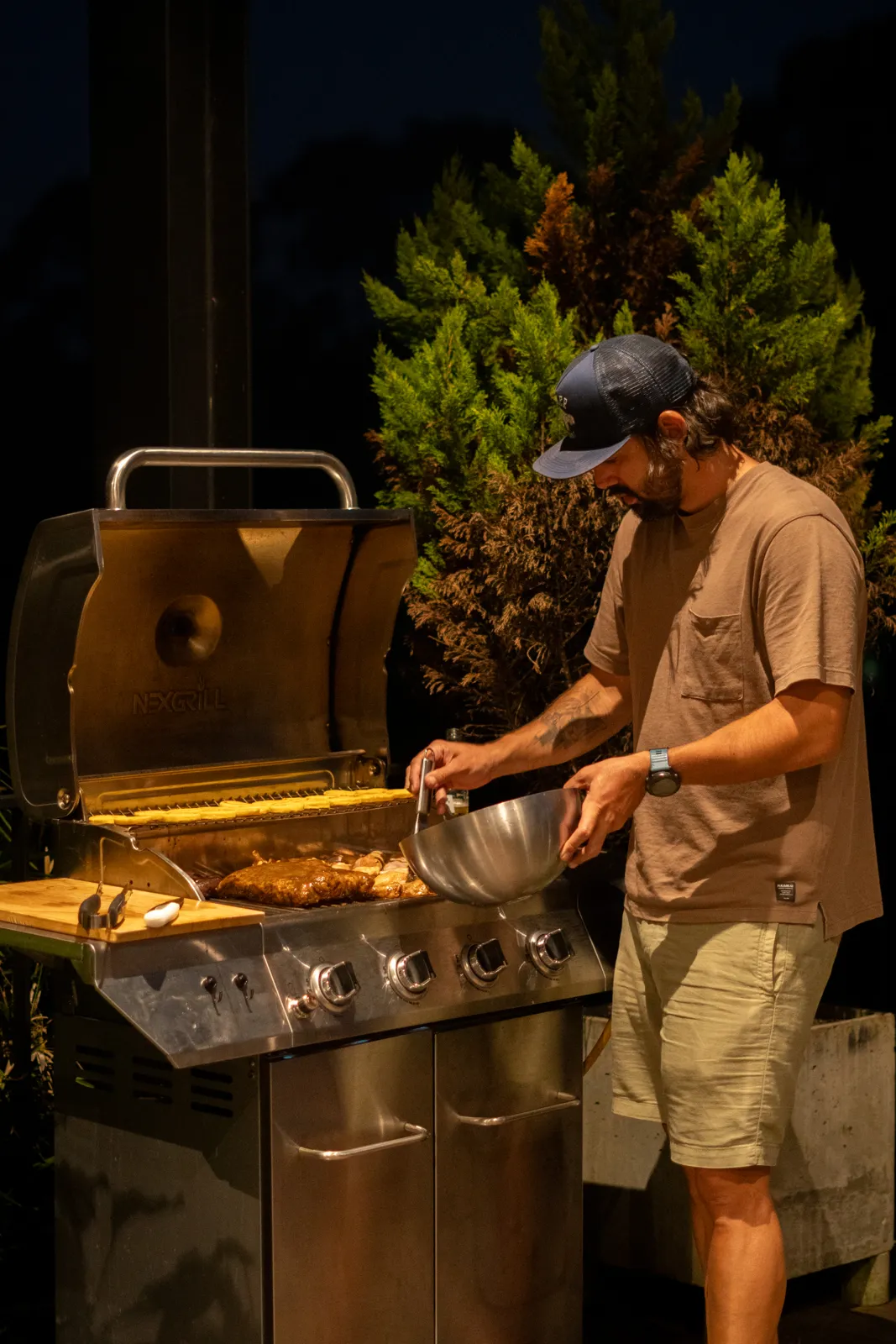 Outdoor grill area at the kiosk